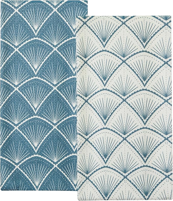 Premium Kitchen Tea Towel | Microfiber Waffle Weave | Quick Dry | Super Absorbent | Double-Sided Designer Prints | 2 Pack