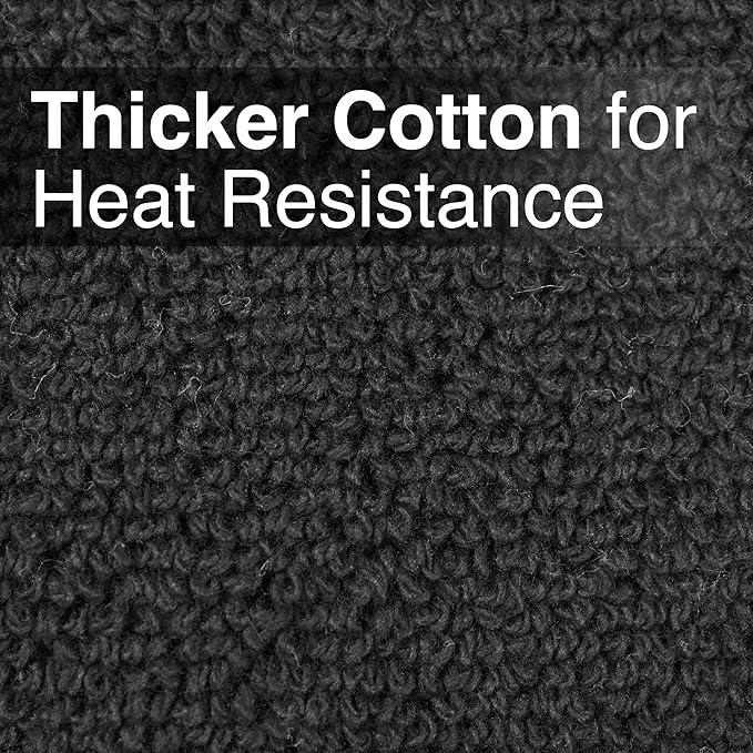 RITZ Terry Pocket Mitt & Hot Pad: Unparalleled Heat Resistant, Durable 100% Cotton – Ergonomically Designed for Optimal Grip – Easy-Care Machine Washable – 4-Pack, Black