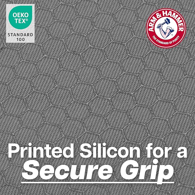 Arm & Hammer Quilted Oven Mitts, Heat Resistant, Non-Slip Silicone Grip, 2 Pack, Grey