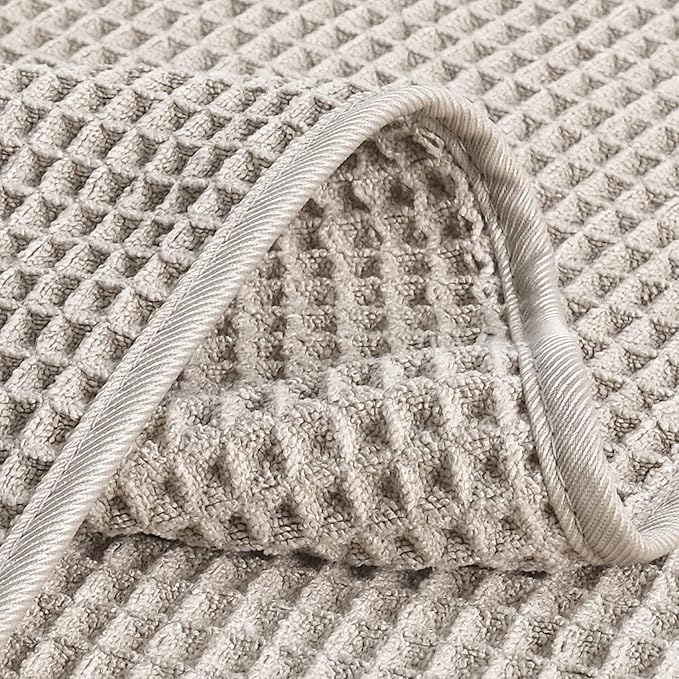 POLYTE 430 GSM Microfiber Lint Free Hand Towel, 16 x 30 in, 4 Pack (Waffle Weave)