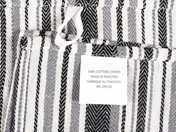 KAF Home Assorted Flat Kitchen Towels - Set of 10, 18 x 28 Inch (Black)