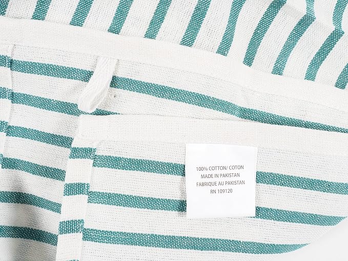 KAF Home Assorted Flat Kitchen Towels - Set of 10, 18 x 28 Inch (Teal)