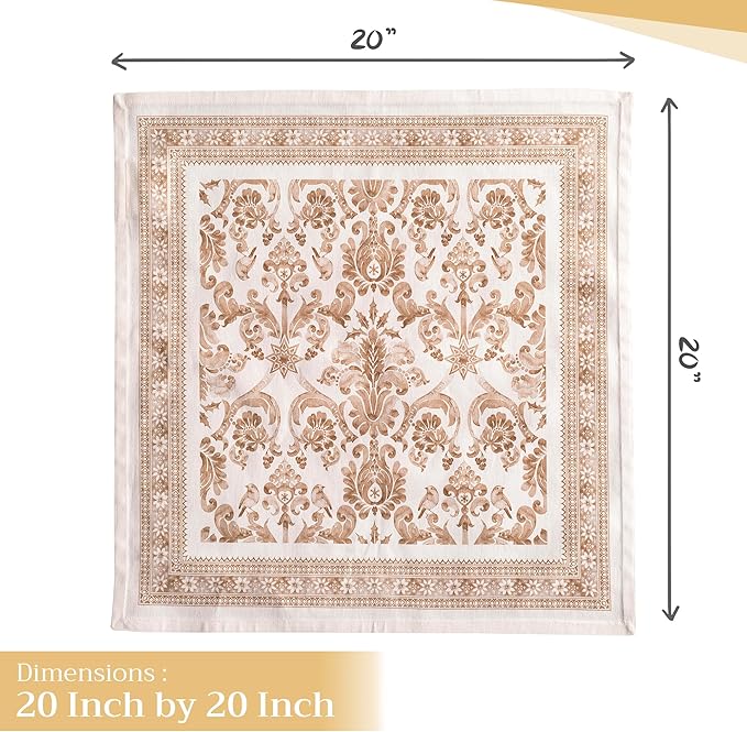 Maison d' Hermine Cloth Napkins Set of 4 100% Cotton for Thanksgiving Christmas Decorations Everyday Reusable Square Fall Napkins Cloth Washable Dinner Party (Allure, 20"x20")