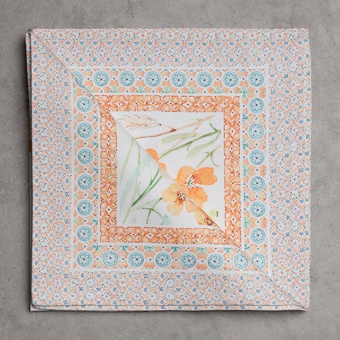 Maison d' Hermine Cloth Napkins Set of 4 100% Cotton Everyday Reusable Square Napkins Cloth Washable Dinner Party Wedding Restaurant Gifts for Mothers Day Spring/Summer(Summer Whisper, 20" x 20")