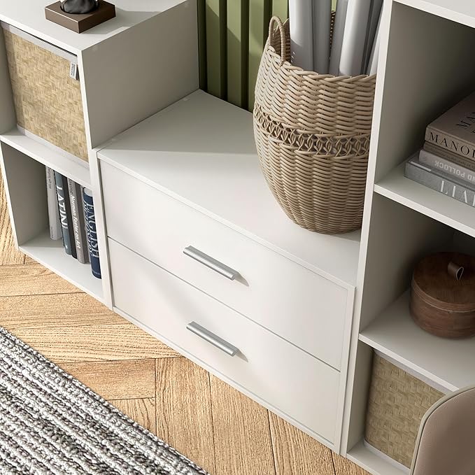 Homes: Inside + Out Apexa 2-Drawer Wooden Stackable Storage Drawers, Small Food Pantry Cabinet, Cajonera De Madera, Underbed Drawer Dorm Teen Room Decor & Bedroom, Home Office, Kitchen, White