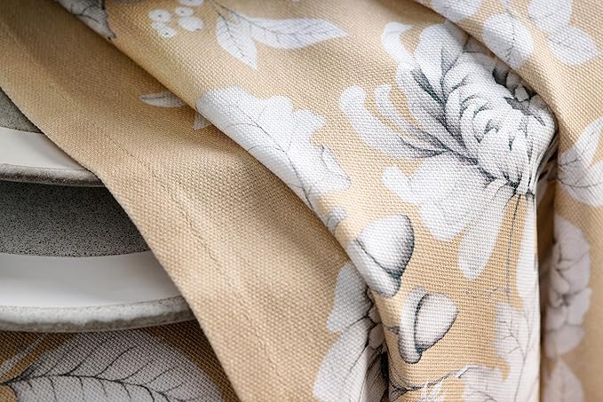 Maison d' Hermine Cloth Napkins Set of 4 100% Cotton for Thanksgiving Christmas Decorations Everyday Reusable Square Fall Napkins Cloth Washable Dinner Party (Pretty Autumn, 20"x20")