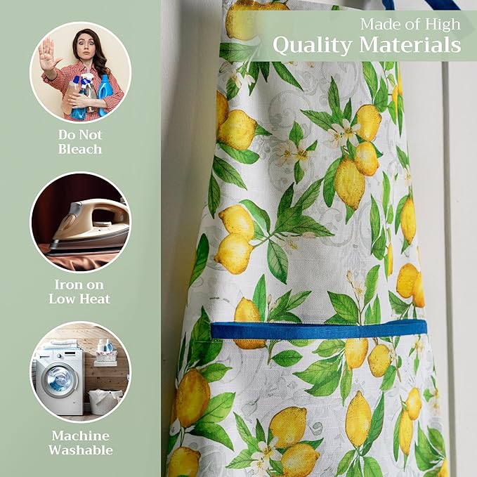 Maison d' Hermine 100% Cotton Apron for women with Pocket Kitchen Chef Apron for Men Cooking Mothers Day Gifts