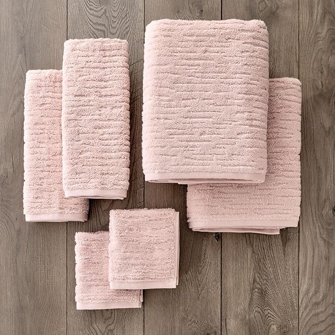 SKL Home CloudSoft 100% Cotton Luxury 2-Piece Hand Towel Set, 600 GSM, Ultra Plush & Absorbent, Blush Pink