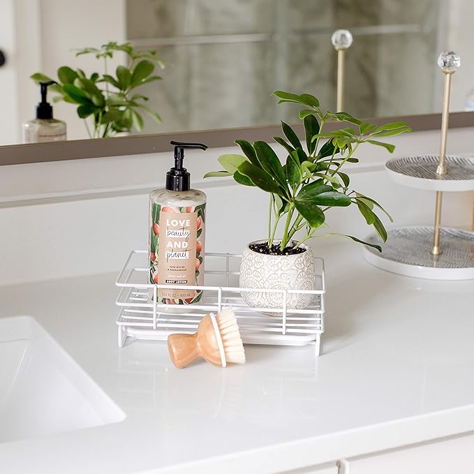 Kitchen Sink Sponge Soap Holder For Countertop Large White Kitchen Soap Tray Sink Organizer