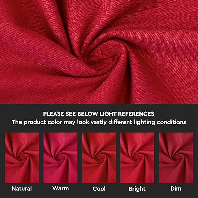 Encasa XO Deep Red Cloth Napkins Set of 6, 17"x17" | Solid Color Cotton Dinner Napkins | Washable & Reusable Wedding Napkins for Holiday Dinners, Party, & Everyday Table Decor