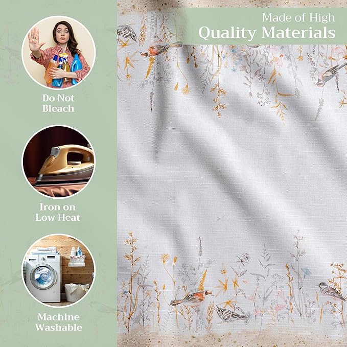 Maison d' Hermine Cloth Napkins Set of 4 100% Cotton Everyday Reusable Square Napkins Cloth Washable Dinner Wedding Gifts for Mothers Day Spring/Summer (Meadow Florals - Beige, 20" x 20")