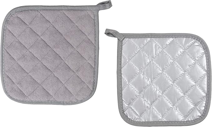 Pot Holders Cotton Made Machine Washable Heat Resistant Potholder, Pot Holder, Hot Pads, Trivet for Cooking and Baking (5, Grey)