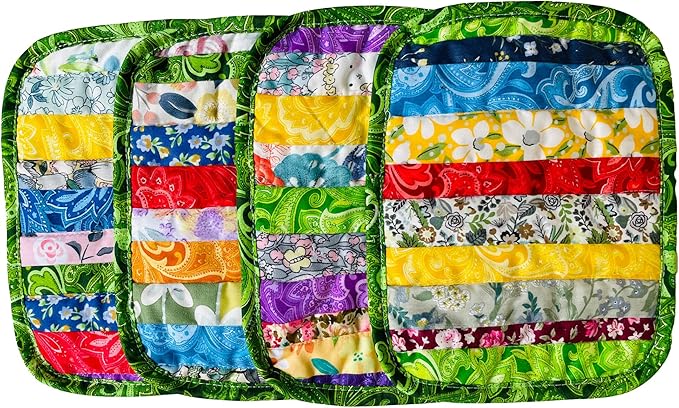 Rectangle Pot Holders for Kitchen hot Pads 100% Cotton Set of 4 Heat Resistant for BBQ/Cooking/Baking/Grilling/Microwave/Barbecue
