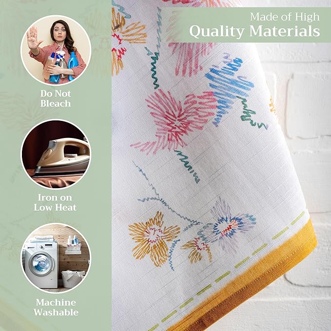 Maison d' Hermine Kitchen Towels Set of 3 100% Cotton 27.50" x 20" Reusable Cloth Tea Dish Towels Absorbent with Hanging Loop for Kitchen Gifts for Mothers Day Spring/Summer (Paradise Island)