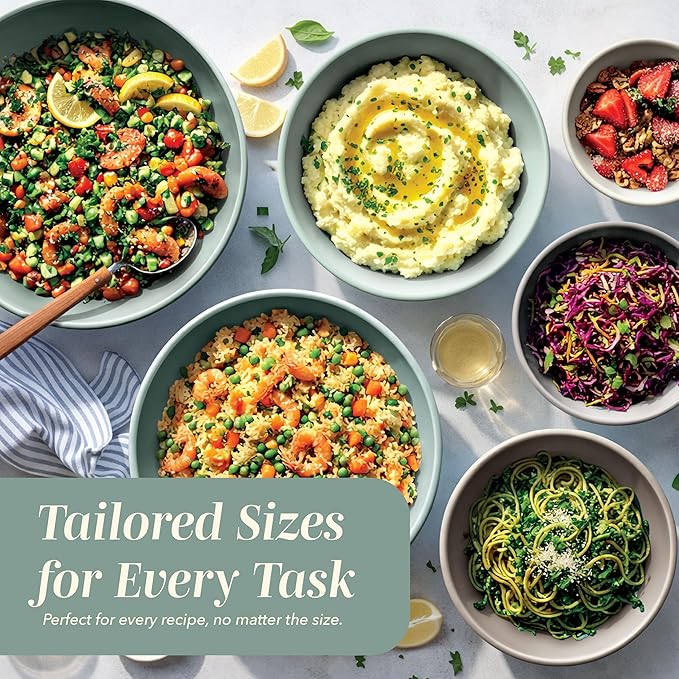 COOK WITH COLOR Nesting Mixing Bowls - 12 Piece Plastic Bowl Set with Lids, Microwave Safe (Mint Ombre)