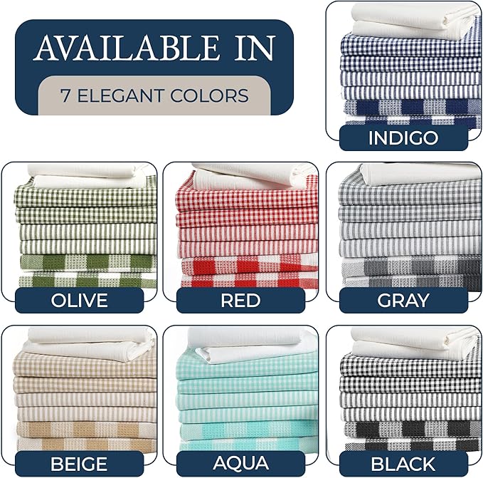 LANE LINEN Dish Towel and Dishcloth Set - 20 Pc Cotton Towels, Heat Resistant Kitchen Mitts and Pot Holders, Olive