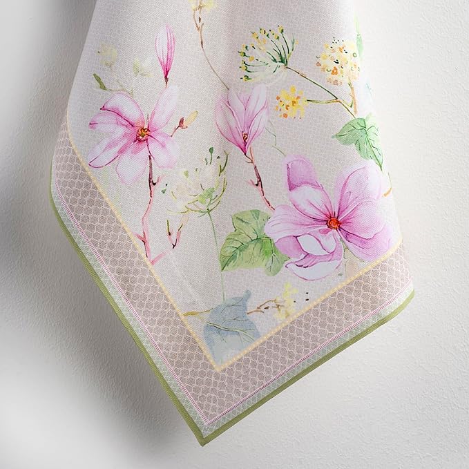 Maison d' Hermine Kitchen Towels Set of 3 100% Cotton 27.50" x 20" Reusable Cloth Tea Dish Towels Absorbent with Hanging Loop for Kitchen Gifts for Mothers Day Spring/Summer (Magnolia Mornings)