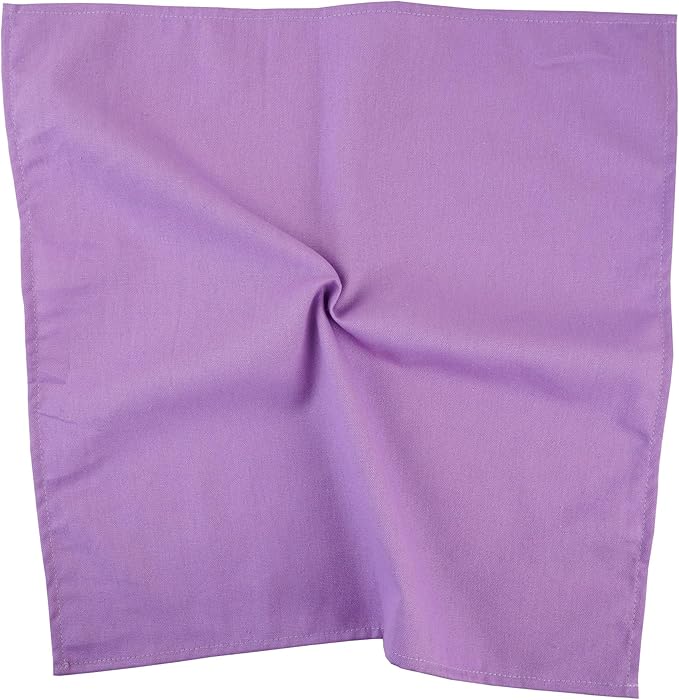 Solid Color Cotton Blended Dinner Cloth Napkins - Set of 12 (17 x 17 inches) - for Wedding Parties Events & Home Use (Lavender)