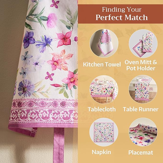 Maison d' Hermine 100% Cotton Apron for women with Pocket Kitchen Chef Apron for Men Cooking Mothers Day Gifts