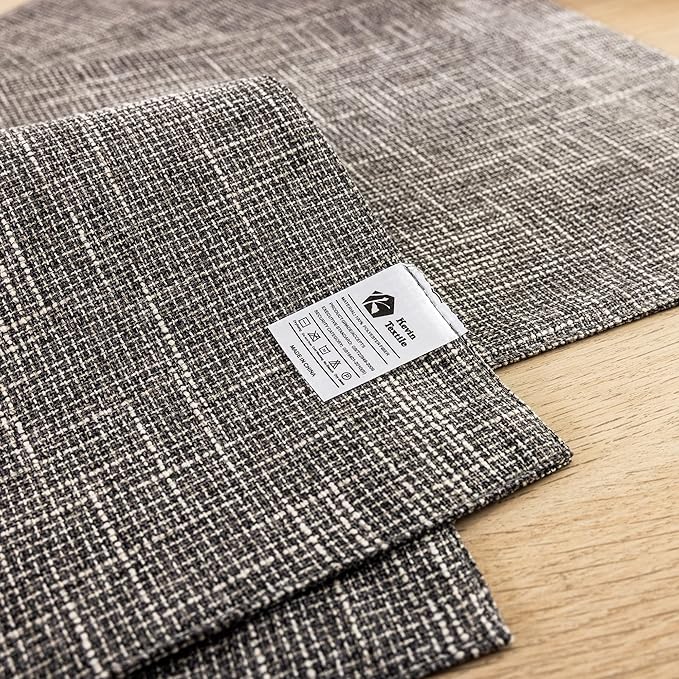 Kevin Textile Table Mats Set of 4 Heat Resistant Washable Placemats for Parties Buffet Dinner, 13 x 19 inches, Light Grey