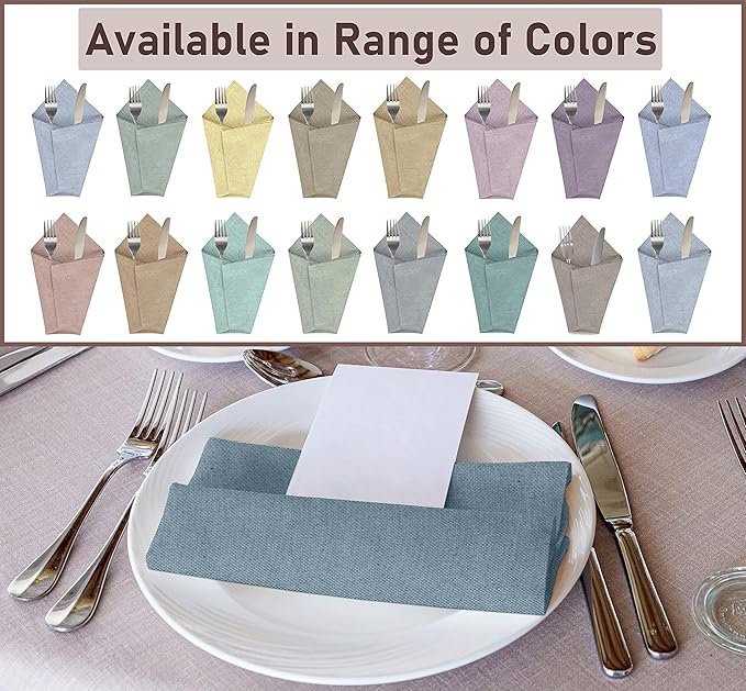 Ruvanti Cloth Napkins Set of 12, 18x18 Reusable Napkins Cloth Washable, Soft & Durable Table Napkin, Poly Cotton Fabric Dinner Napkins for Parties, Christmas, Thanksgiving, Weddings - Teal