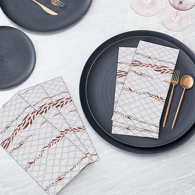 RUVANTI Cloth Napkins Set of 12 Cotton 100%, 18x18 Inches Napkins Cloth Washable, Soft, Absorbent. Cotton Napkins for Parties, Christmas, Thanksgiving, Weddings, Dinner Napkins Cloth - Wheatable