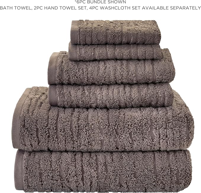 SKL Home CloudSoft Cotton Luxury Hand Towel 2pc Set for Bath/Kitchen/Bar & Gift, Mink Brown