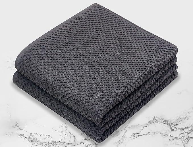 COTTON CRAFT Waffle Bath Sheets - Set of 2 Luxury Euro Spa Waffle Weave Bath Sheet Towels - 100% Ringspun Cotton Bath Sheet - Absorbent Quick Dry Bath Towel Sheet - Oversized 35 inch x 70 inch - Grey