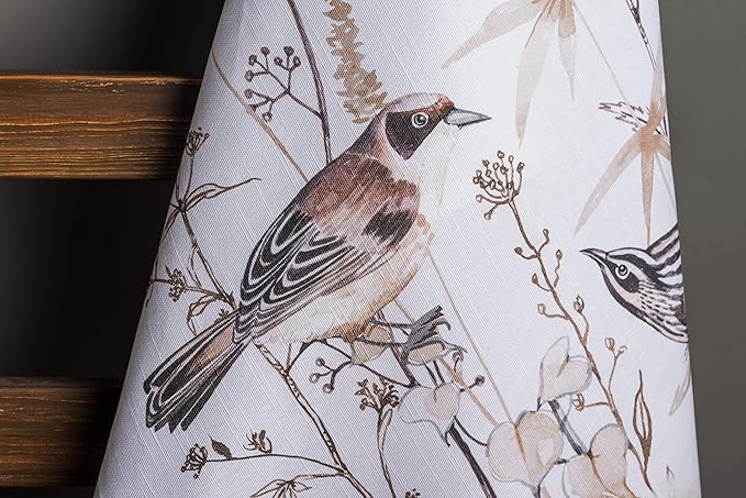 Maison d' Hermine Kitchen Towels Set of 3 100% Cotton 27.50" x 20" Reusable Cloth Dish Towels Absorbent with Hanging Loop for Kitchen Gifts for Mothers Day Spring/Summer (Meadow Florals - Brown)