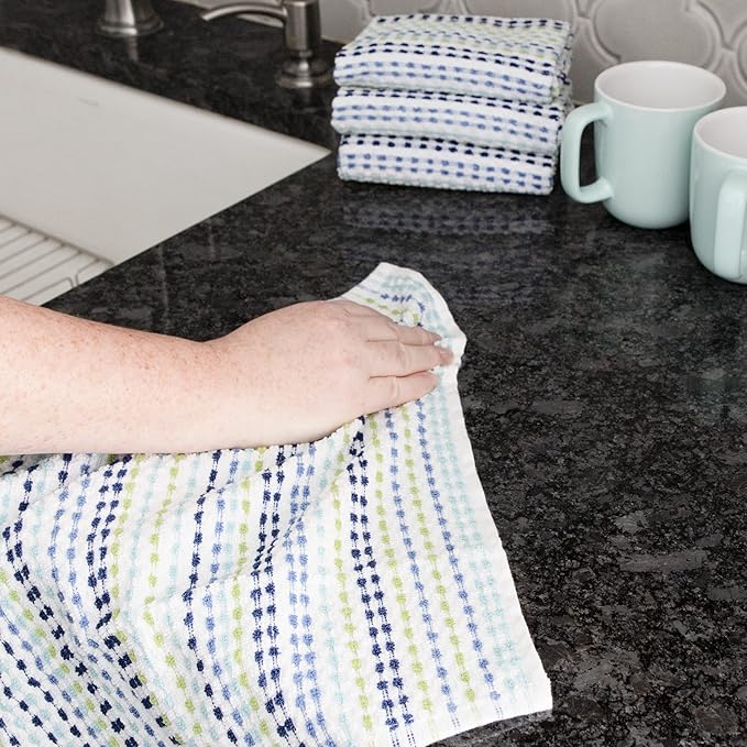 Ritz Pebble Bar Mop, Cool Blue Green, 4 Towel Set