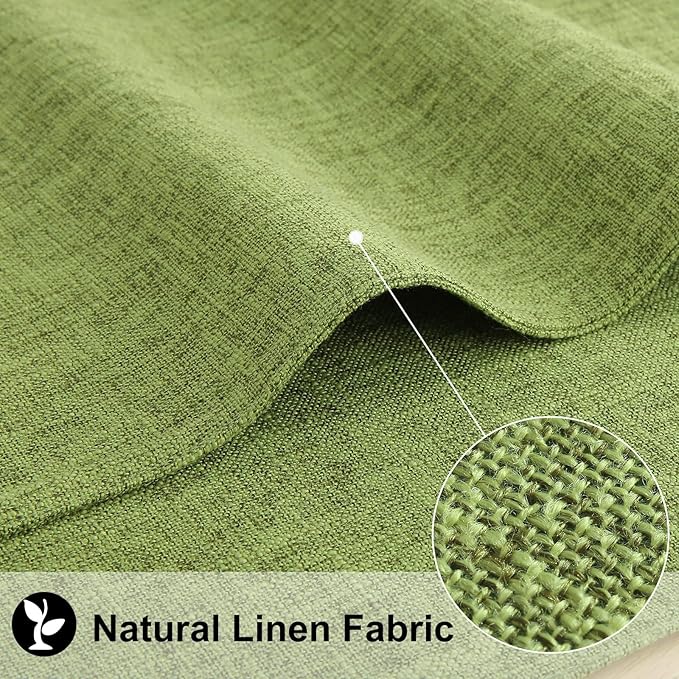 homing Cotton Linen Placemats Set of 6, Cloth Washable Farmhouse Dining Table Mats for Indoors & Outdoors, Easy to Clean, Grass Green, 13 x 19 Inch