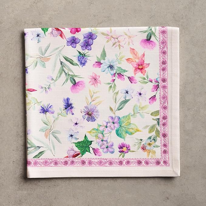 Maison d' Hermine Cloth Napkins Set of 4 100% Cotton Everyday Reusable Square Napkins Cloth Washable Dinner Party Wedding Restaurant Gifts for Mothers Day Spring/Summer (Chardon, 20" x 20")