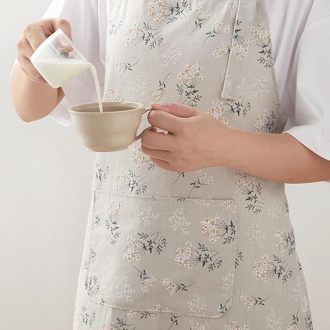 Japanese Kitchen Apron for Women & Men,Adjustable Chef Apron with Pocket,Unisex Apron for Home,BBQ,Garden