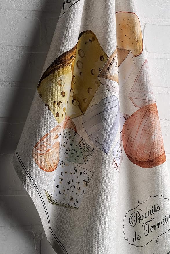 Maison d' Hermine Kitchen Towels Set of 3 100% Cotton 27.50" x 20" Reusable Cloth Tea Dish Towels Absorbent with Hanging Loop for Kitchen Gifts for Mothers Day Spring/Summer (Terroir)