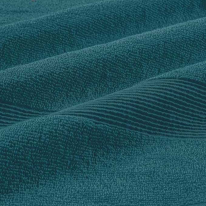 Belizzi Home 4 Pack Bath Towel Set 27x54, 100% Ring Spun Cotton, Ultra Soft Highly Absorbent Machine Washable Hotel Spa Quality Bath Towels for Bathroom, 4 Bath Towels Teal