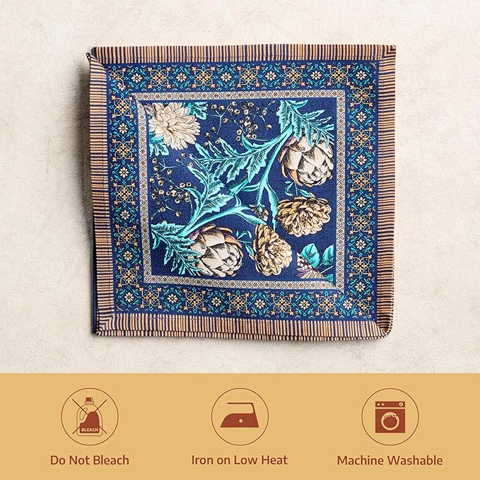 Maison d' Hermine Napkin 100% Combed Cotton Premium Set of 4 Decorative Washable Table Cloth Napkins for Dining, Home, Wedding, Banquet, Artichoke - (20”x20”)