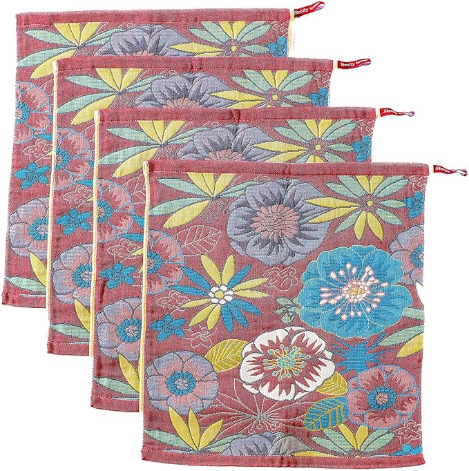 Dish Towels for Kitchen, Jacquard Woven Kitchen Towels Set, Reusable Reusable Cleaning Tea Towels Ultra Absorbent with Hanging Loop,Decorative Retro Hand Towels for Bathroom/Kitchen