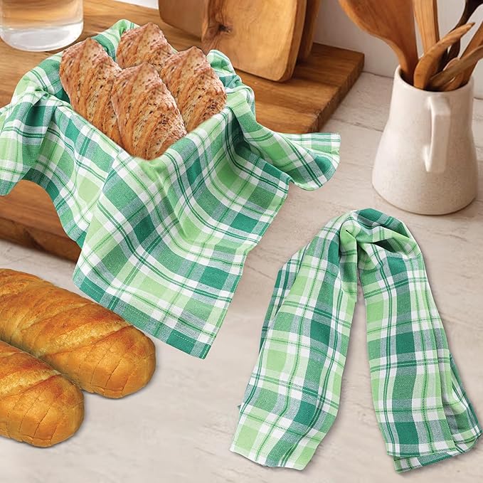 Urban Villa St Patricks Checks Kitchen Towels Set of 6 Buffalo Checks Kitchen Towels 20X30 Inches 100% Cotton Highly Absorbent Kitchen Towels Premium Quality Ultra Soft Mitered Corners Towel