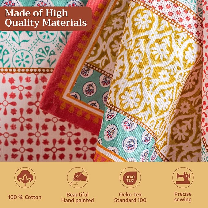 Maison d' Hermine Cloth Napkins Set of 4 100% Cotton Everyday Reusable Square Napkins Cloth Washable Dinner Party Wedding Restaurant Gifts for Mothers Day Spring/Summer (Provence, 20" x 20")