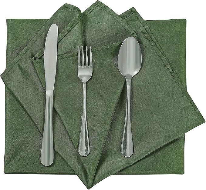 Cloth Napkins 20x20 inch Washable Polyester Dinner Napkins Soft Table Napkins for Wedding Party Dining Banquet(Willow,12PCS)