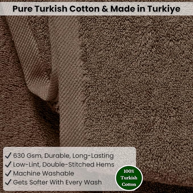 SALBAKOS Luxury 100% Turkish Cotton Bath Sheets 40x80 in Oversized Extra Large Bath Towels Thick Soft Absorbent Turkish Towel for Spa Beach (Pack of 1, Chocolate, Jumbo Bath Sheet)