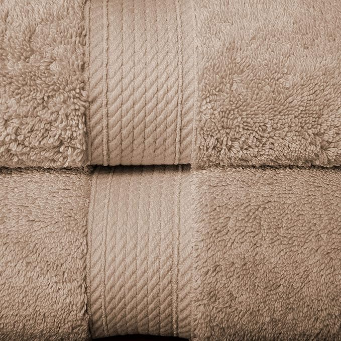 Superior Egyptian Cotton Pile 10 Piece Towel Set, Includes 2 Bath, 4 Hand, 4 Face Towels/ Washcloths, Ultra Soft Luxury Towels, Thick Plush Essentials, Guest Bath, Spa, Hotel Bathroom, Latte