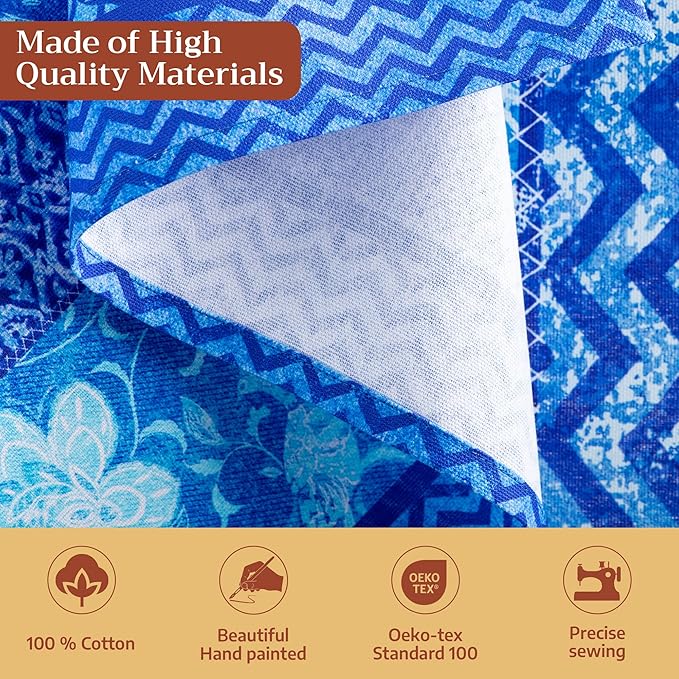 Maison d' Hermine Cloth Napkins Set of 4 100% Cotton Everyday Reusable Square Napkins Cloth Washable Dinner Party Wedding Restaurant Gifts for Mothers Day Spring/Summer (Indigo Love, 20" x 20")
