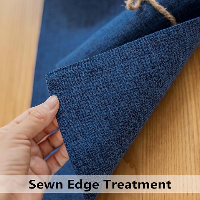 Demetex Cloth Table Placemats Heat Resistant Linen Place Mats Set of 4 Navy Blue Stains Resistant Plate Mats for Dinner Party Banquet, Indigo