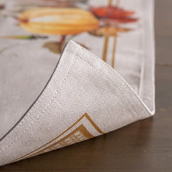 Maison d' Hermine Placemats Set of 4 100% Cotton Washable Cloth Place Mats, Reusable Table Mats for Thanksgiving Christmas Decorations Kitchen Dining Party Wedding Restaurant (Potiron, 13" x 19")