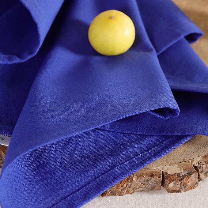 Cloth Napkins Set of 12 Solid Dinner Napkins 18x18 Inch, 100% Cotton, Soft Absorbent Reusable Washable Durable Napkin, Decorations, Restaurant, Wedding & Table Décor - Ink Blue
