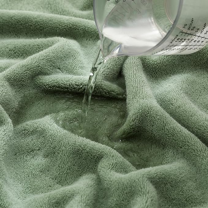 Simple&Opulence Premium 100% Cotton Towel Set 6 Piece，Soft Absorbent Towels for Bathroom,Hotel and Spa,2 Bath Towels 28"x55" 2 Hand Towels 16"x28" & 2 Washcloths 12"x12" (Sage Green)