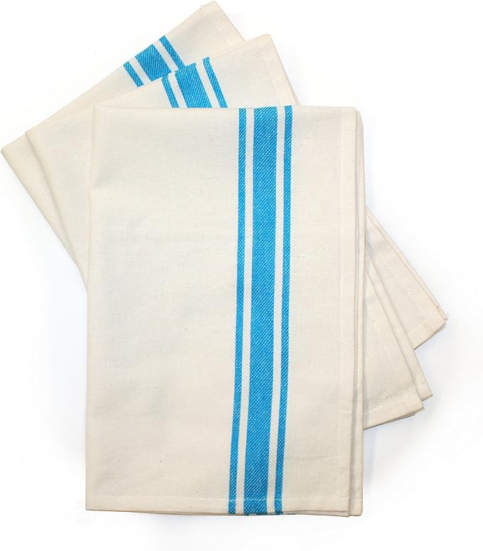 Aunt Martha's 18"x28" Turquoise Striped Dish Towels Pkg of 3
