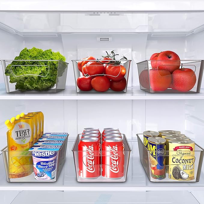 Simple Houseware Freezer Organizer Bins, 12'' x 6'', 2 Packs