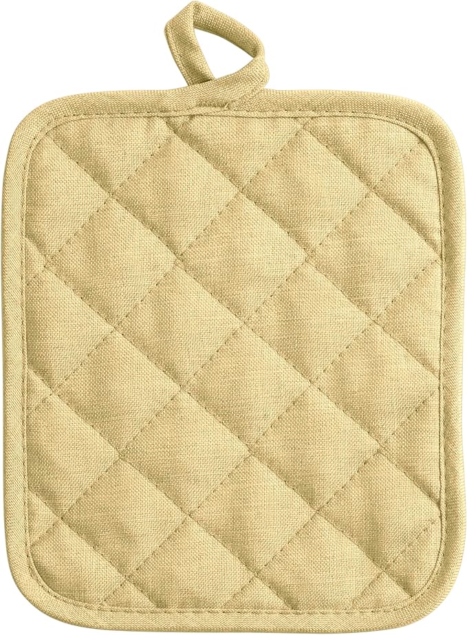American Linen Pot Holders, Hot Pads, Table Pads for Kitchen and Dining Table, Non Slip Heat Resistant Hot Pot Holder (Sand, 4 Pack)